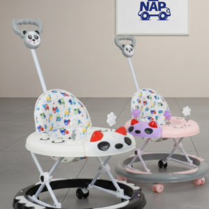 Panda-Themed Baby Walker with Push Handle